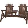 Outsunny Gartenbank Mit Tisch Braun 26