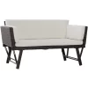 Outsunny Gartensofa Mit Klappbaren Armlehnen Braun, Beige 28