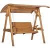 Outsunny Hollywoodschaukel Mit Verstellbarem Dach Braun 7