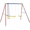 Outsunny Kinderschaukel Mit 2 Schaukeln Und Einer Wippe Bunt 7