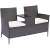 Outsunny Polyrattan Gartenbank Braun 5